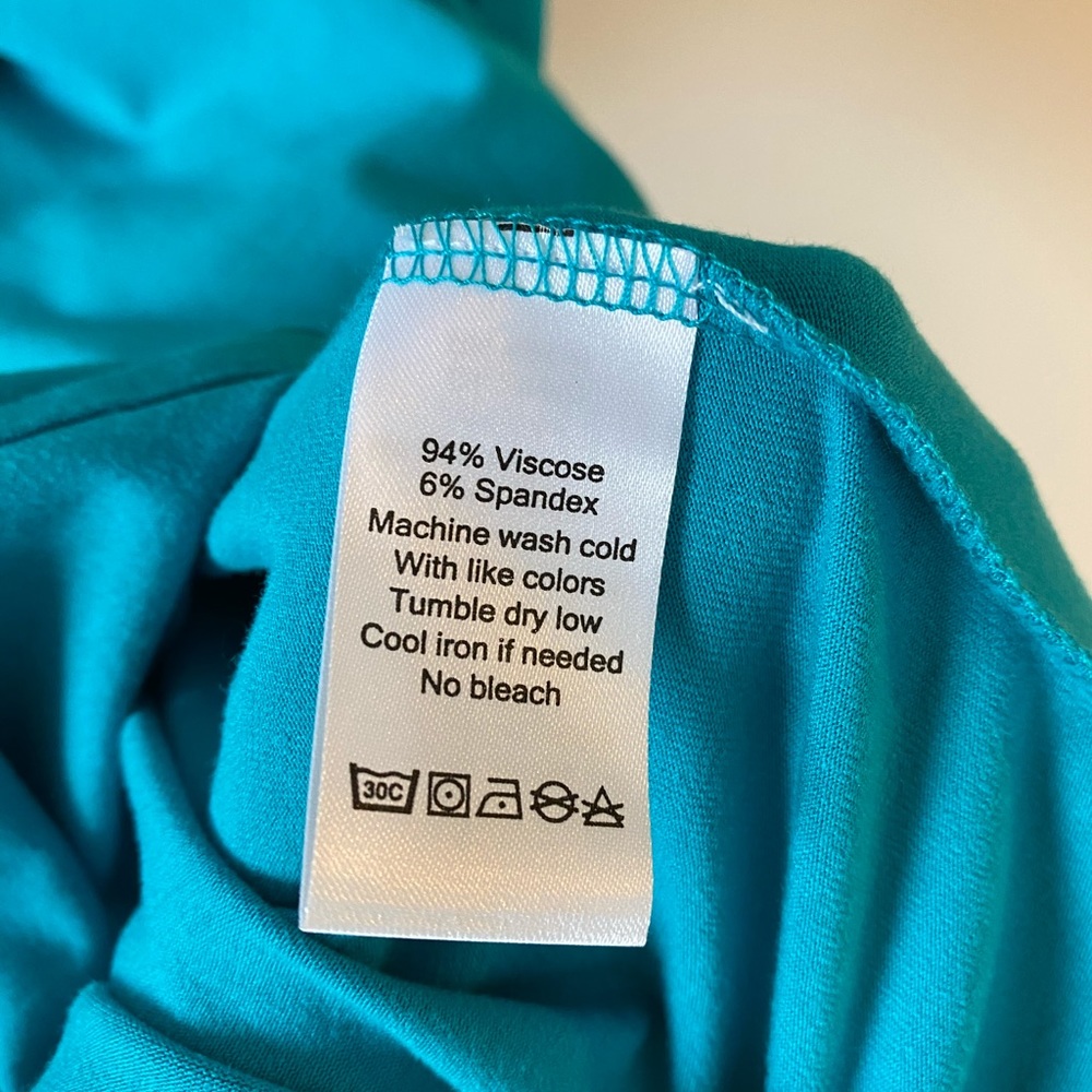 NWT Lilla P Aqua Blue Double Layer V-Neck Shift Dress | S - Picture 5 of 8